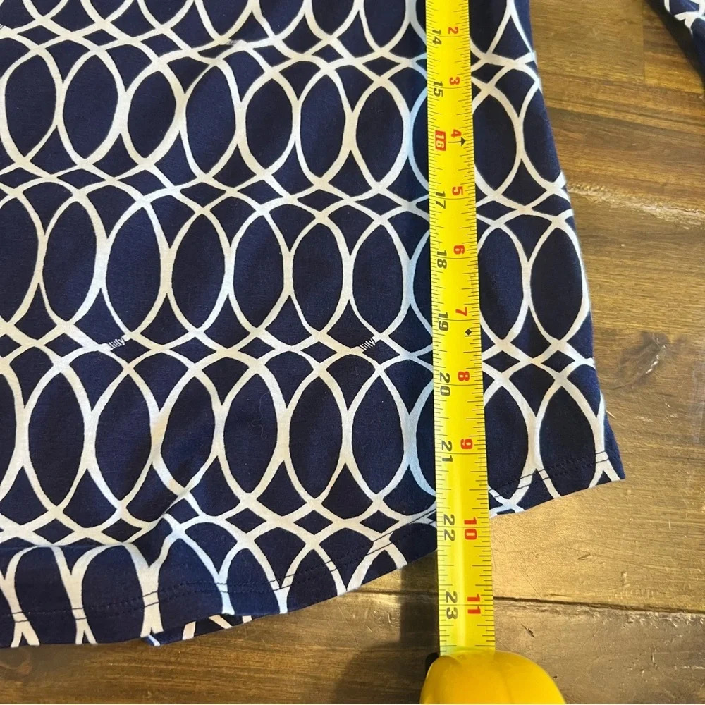 Lilly Pulitzer Printed Long Sleeve Tee T-Shirt Top Blue Prima Cotton XS - Picture 5 of 6